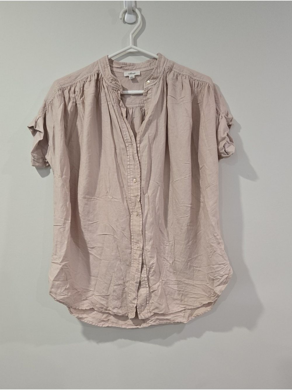 Wilfred Bertillon Pale Blush Button-Front Blouse From Aritzia
